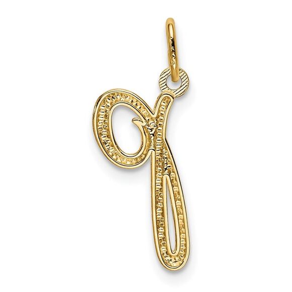 14k Yellow Gold, Claire Collection Mini Lower Case Initial P Charm - Picture 3 of 5